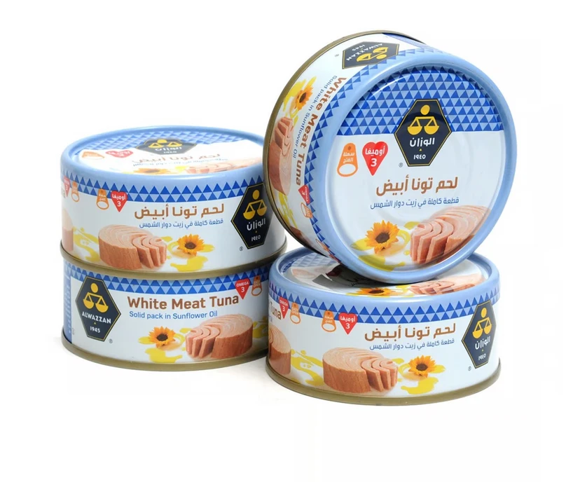 الوزان لحم تونة أبيض في زيت دوار الشمس 160 جرام × 4 قطع
